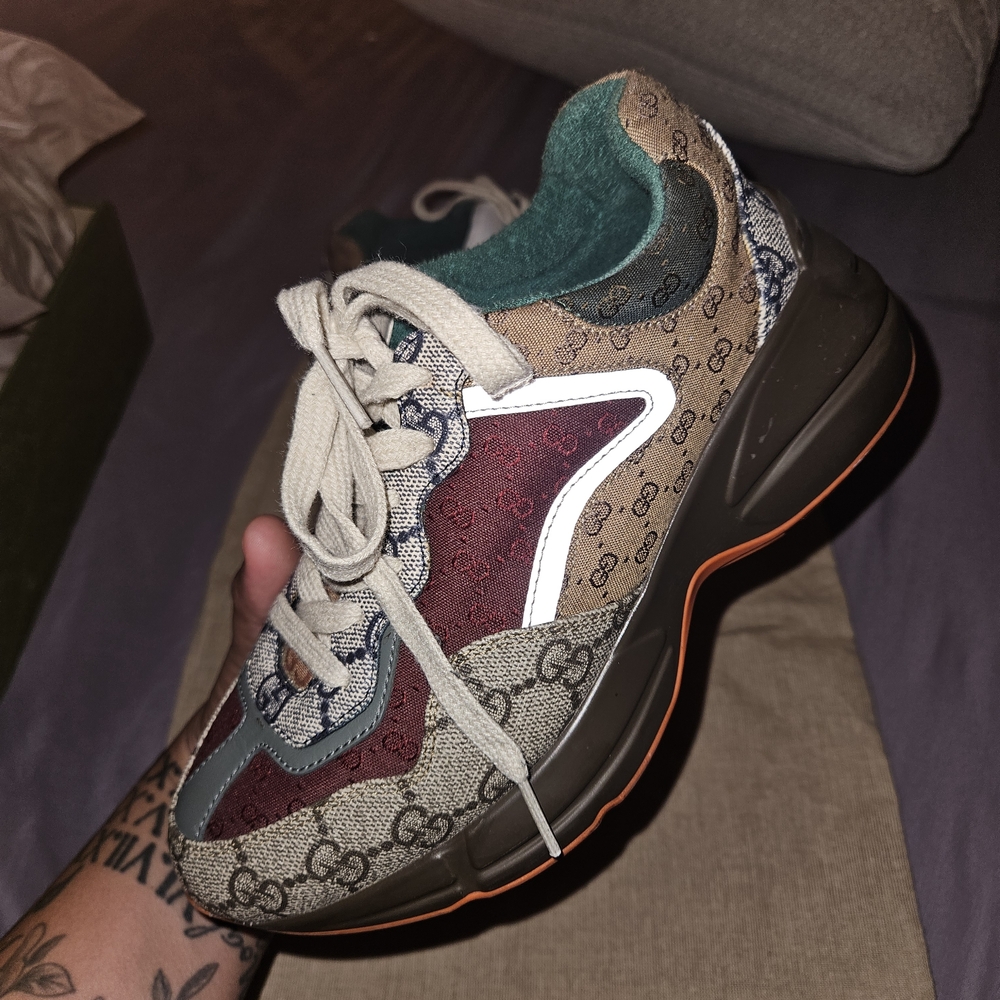 Gucci Rhyton Brick Red Sneakers